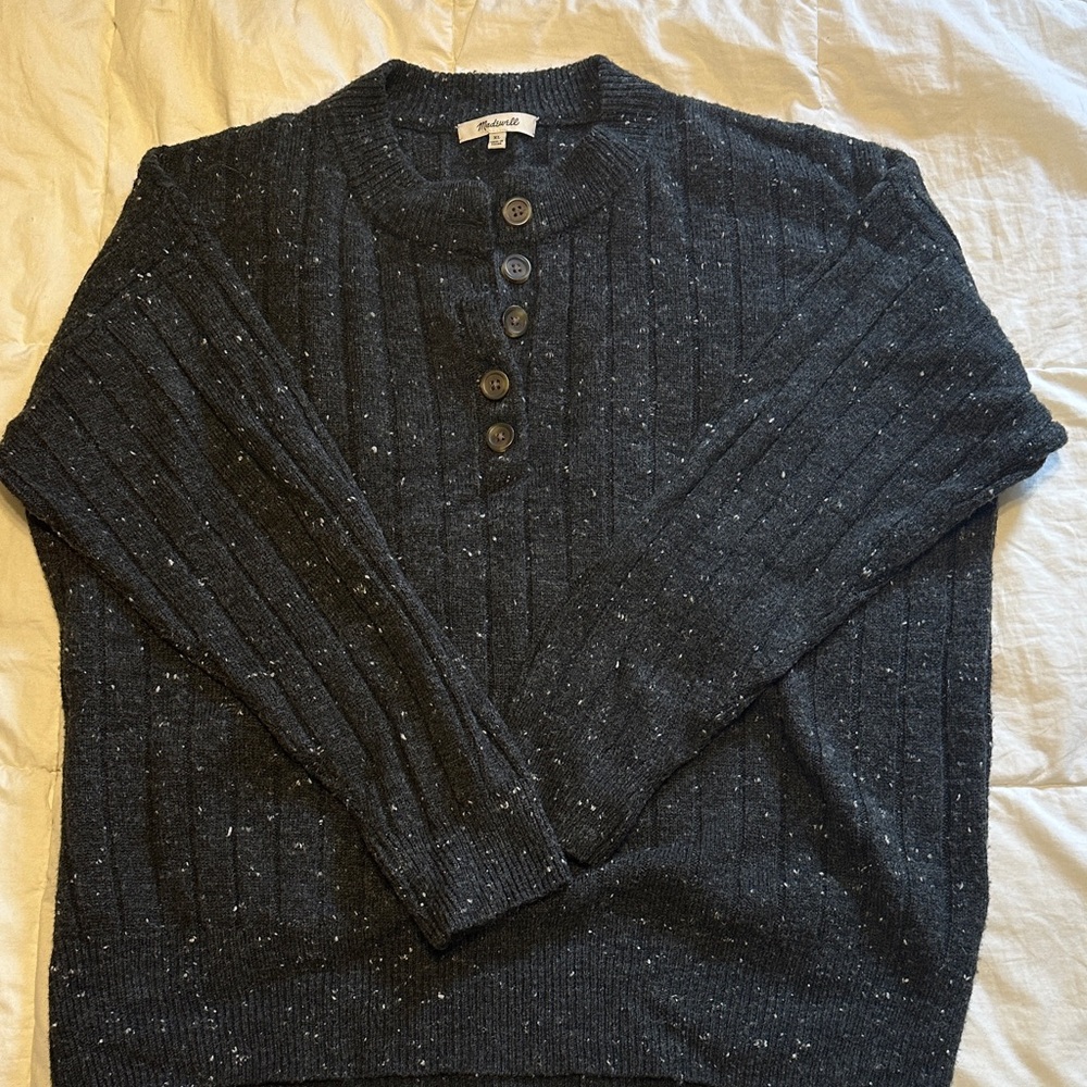 Women’s Tweed Sweater with Button Detail